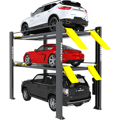 HD-973PX 4,082-kg and 3,175-kg. Capacity / Tri-Level Parking Lift / Extended / High Lift / SPECIAL ORDER / PATENT PENDING