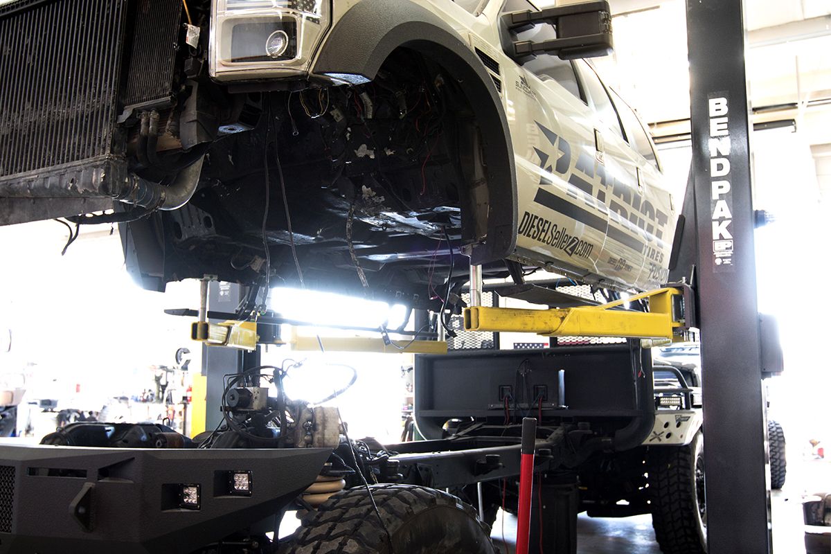 Diesel Brothers Truck on a BendPak Two-Post Hoist