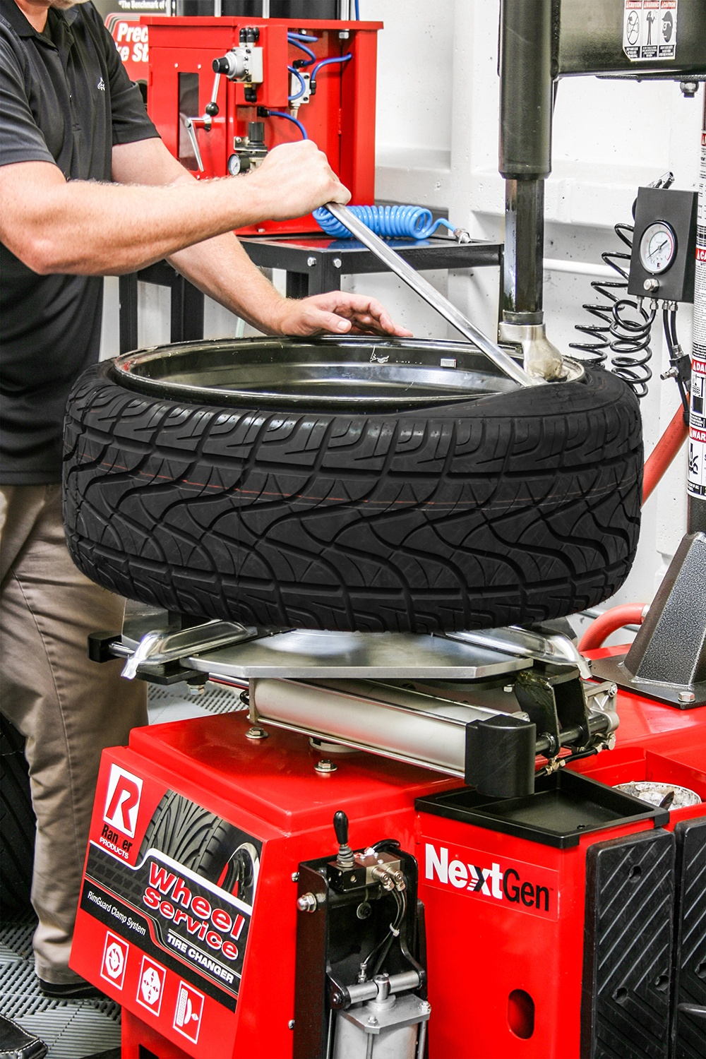 Changing Tyres with Ranger Tyre Changer Equipment