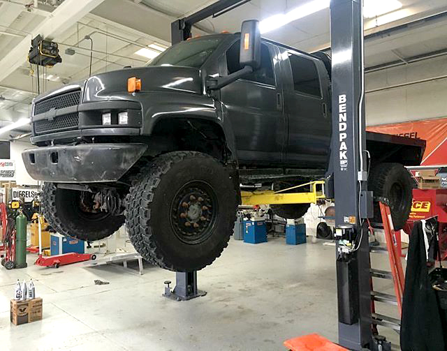 Huge Diesel Truck on a BendPak Hoist